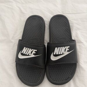 Nike Black and White Slide Sandals